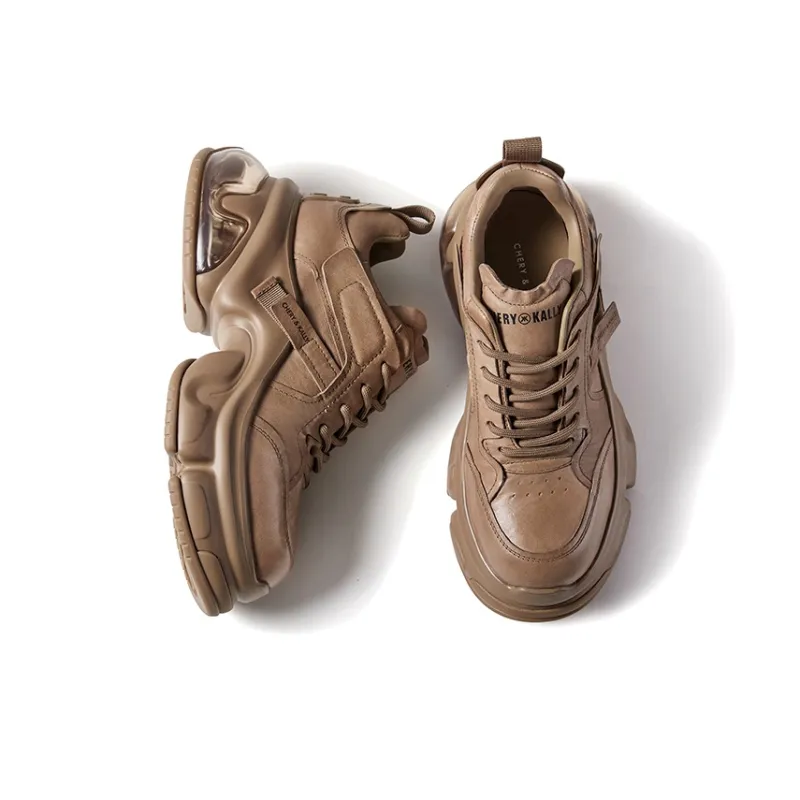 CHERYKALLY Anti Slip And Wear Resistant Height Increasing Low Top Chunky Sneakers Women's-14