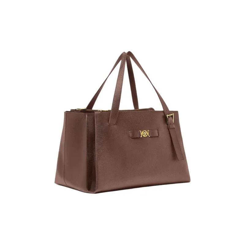 VERSACE MEDUSA BIGGIE Series Cow Leather Tote Bag Shopping Bag Handbag Men's Brown-1