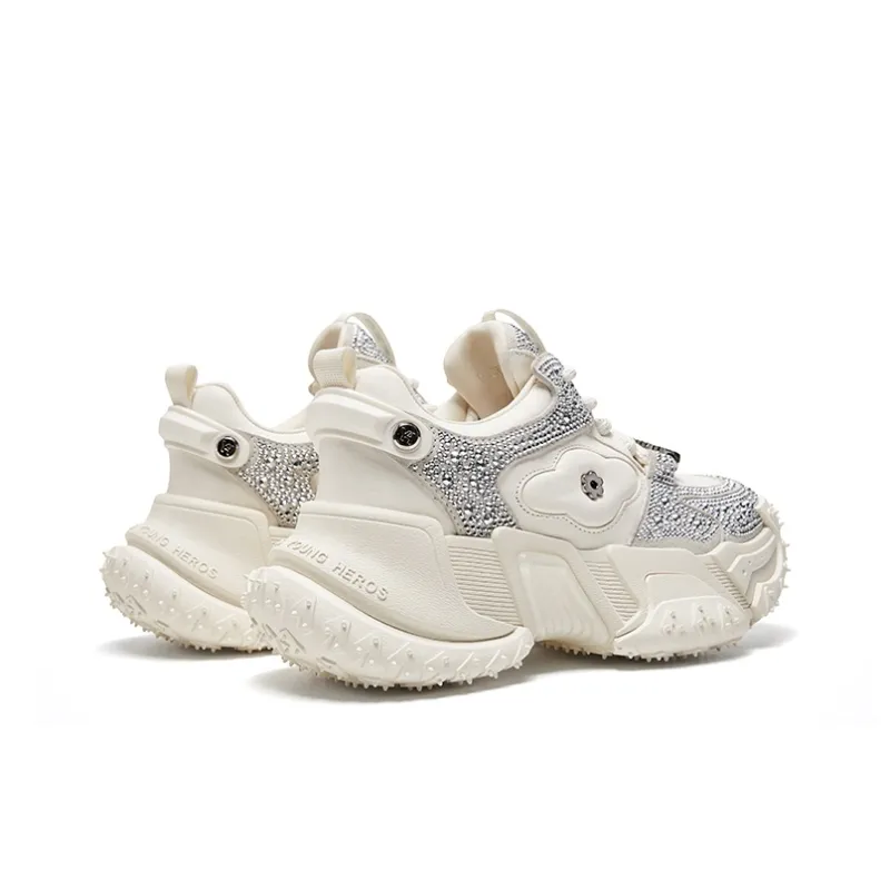 CHERYKALLY Cushioning Anti-Slip And Wear-Resistant Height Increasing Low-Top Chunky Sneakers Women's-2