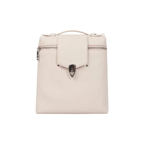 WANACCESSORY Cow Leather Backpack Large Size Women's Almond Pink/Ebony Brown