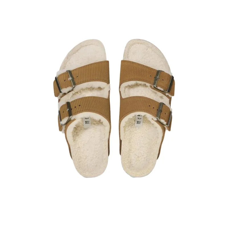 Birkenstock Arizona Shearling Slide Slippers Unisex Brown Regular-4