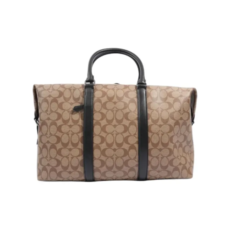 COACH Trekker Canvas Travel Bag Large Size Men's Brown Black Multicolor-1