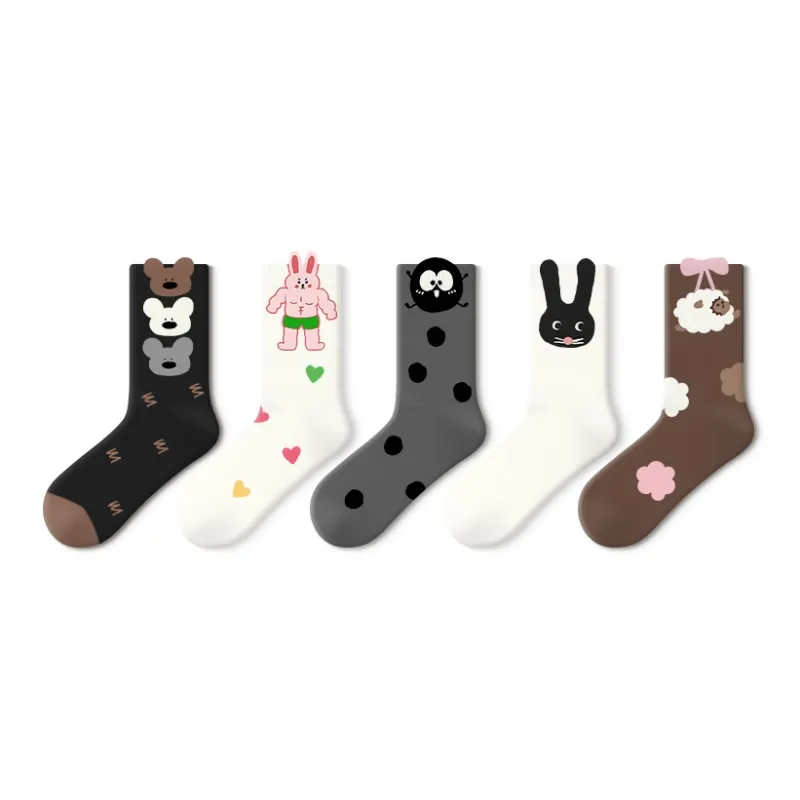 Primeet Mid Calf Socks Women's 5 Pack-7