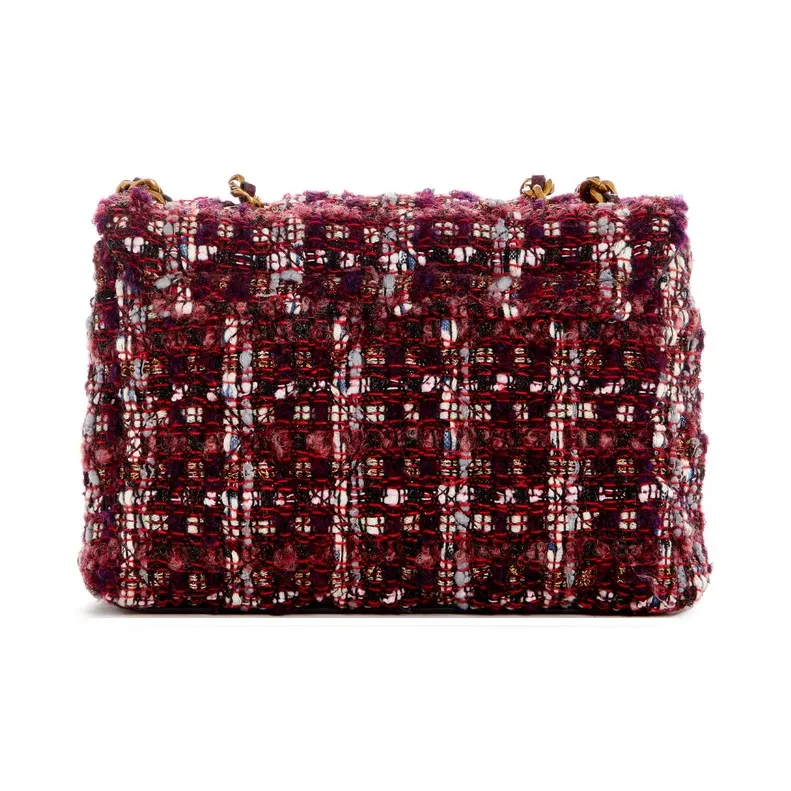 GUESS Fabric Shoulder Bag Medium Size Women's Burgundy Plaid-1