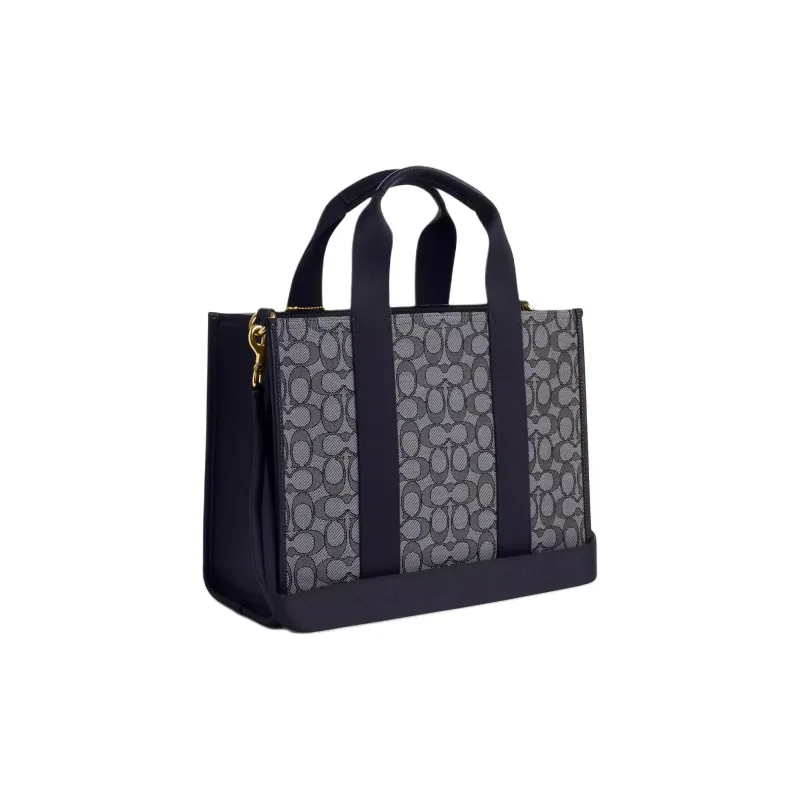 COACH Smith Jacquard Tote Bag Shopping Bag Crossbody One Shoulder Handbags Large Size Women's Midnight Navy-1