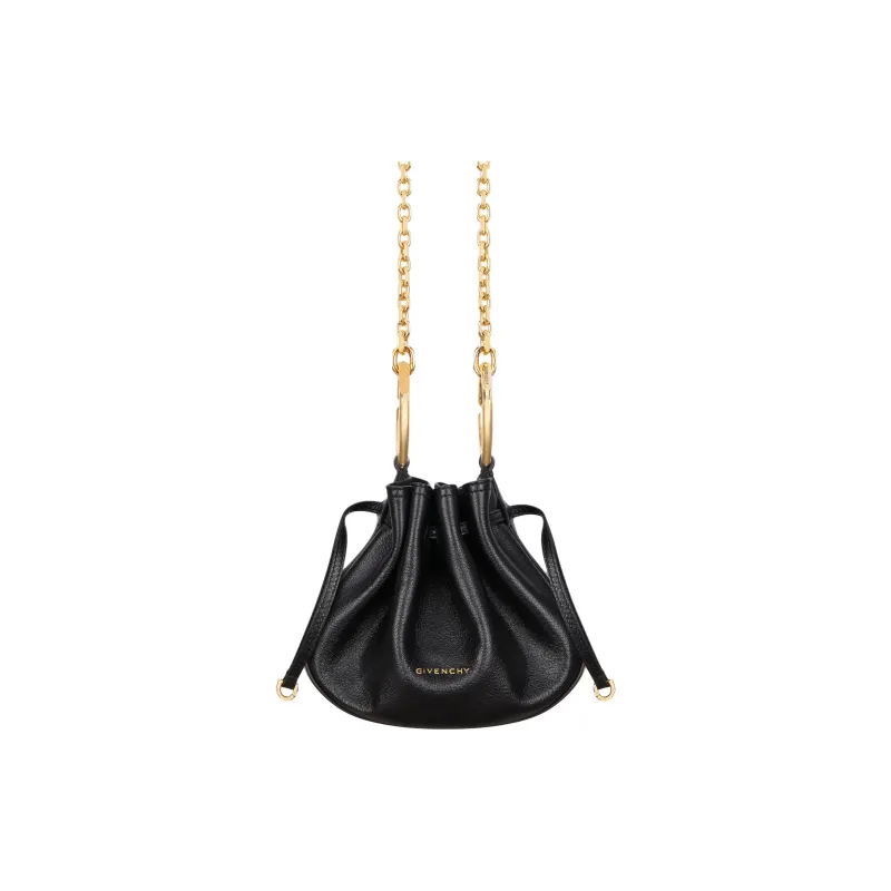 Givenchy Calfskin Pumpkin Bag, One Shoulder Handbag Mini Women's Black-4