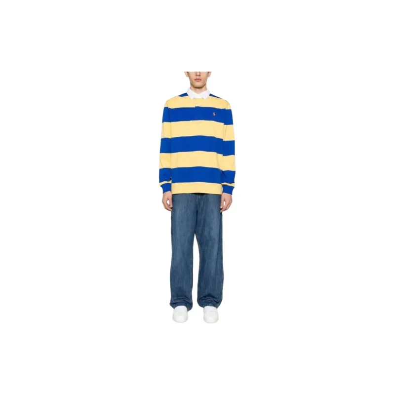 Polo Ralph Lauren Logo Embroidered Rugby Striped Polo Shirt-3