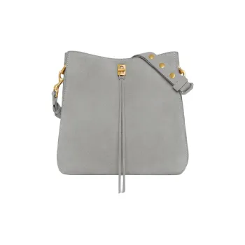 REBECCA MINKOFF Suede Leather Crossbody Bag Shoulder Bag Women's Gray