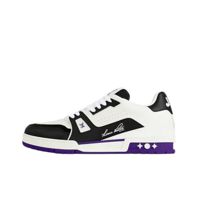 LOUIS VUITTON Trainer Low Top Skateboard Shoes Women's Purple-0