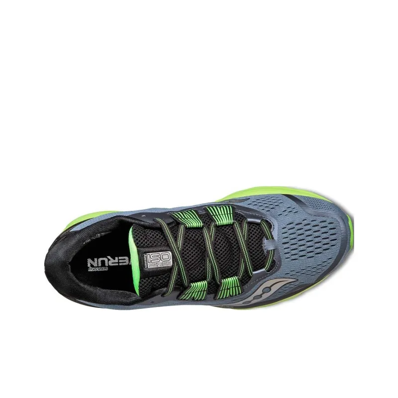Saucony Zealot Iso 3 Shock Absorbers With Slip Resistant Features Low Top Running Shoes Men's Gray Black Green-3