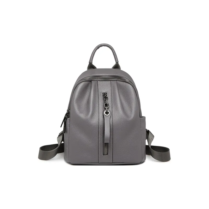 ZOOLER Top Grain Cow Leather Backpack Regular Women's Khaki/Black/Smoke Gray-14