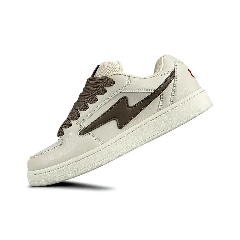 LuzaoT SUPER DRAG Puffy Shoes Durable Breathable Low Top Skateboard Shoes Unisex Milk Coffee-2