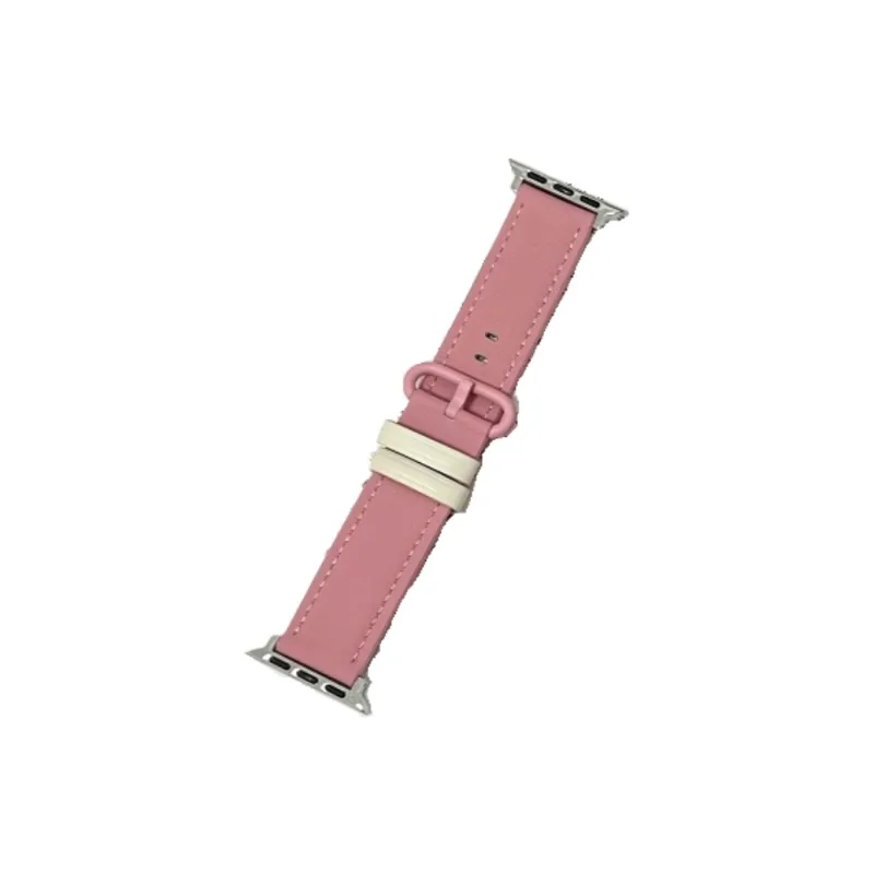 Warbler Dew Compatible With Apple Watch Apple Watch Band S9/S8/SE/7/6/5/4/3 Elliptical Buckle Multicolor Leather Strap-7