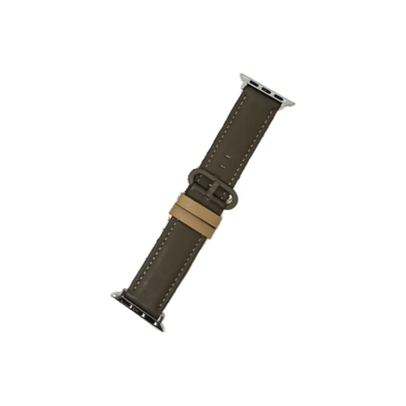 Warbler Dew Compatible With Apple Watch Apple Watch Band S9/S8/SE/7/6/5/4/3 Elliptical Buckle Multicolor Leather Strap-1