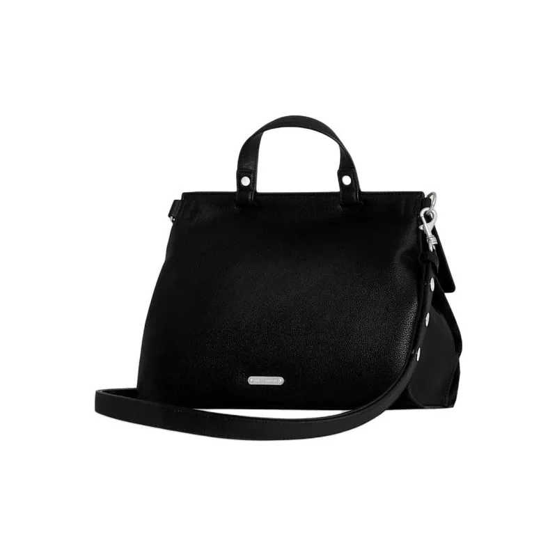 REBECCA MINKOFF Suede Shoulder Bag Crossbody Bag Handbag Medium Size Women's Black-1