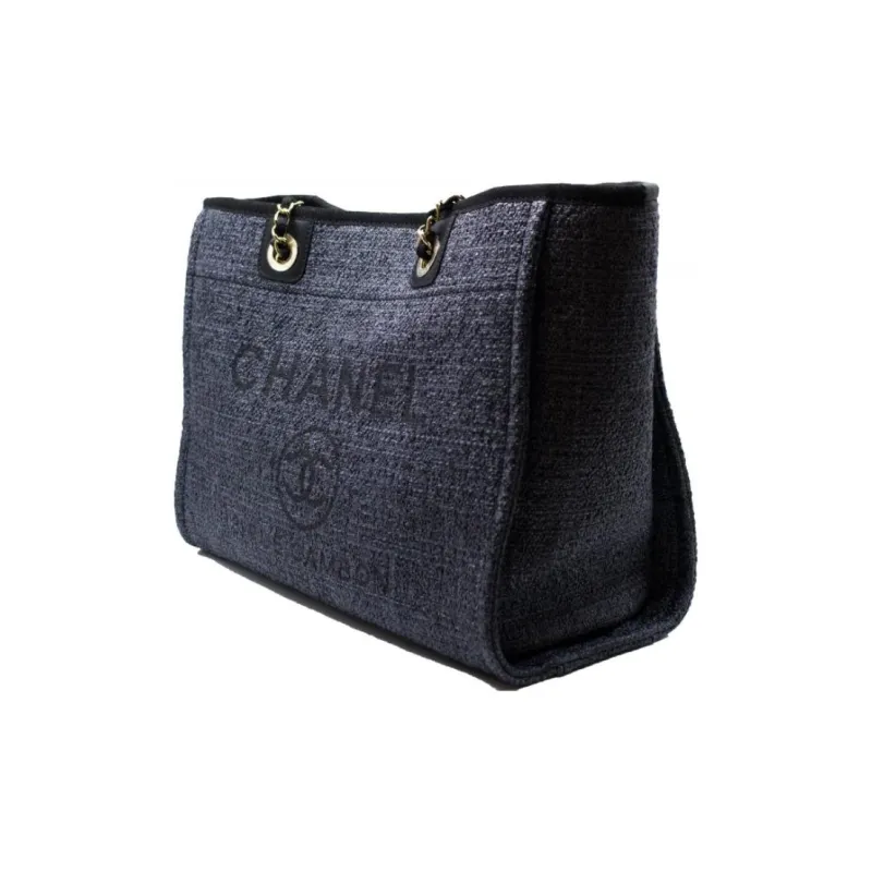 CHANEL Fabric Tote Bag, Shopping Bag, Shoulder Bag, Crossbody Bag, Handbag Women's Black-1