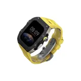 Black & Titanium Mid-Frame+Yellow Strap Silver Butterfly Clasp