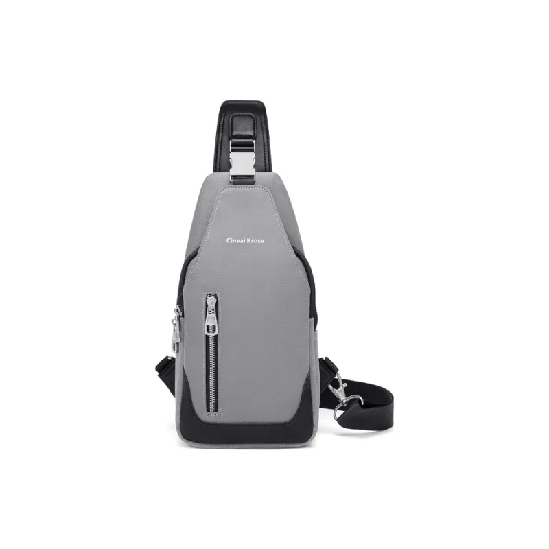 Simvay Clos Fabric Shoulder Bag Crossbody Bag Sling Bags Small Size Men's Silver Gray-1