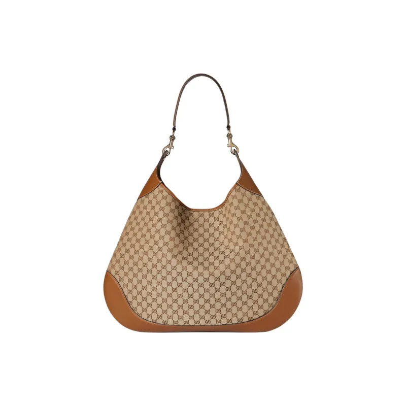 GUCCI Canvas One Shoulder Handbag Tubas Women's Beige & Dark Brown-4