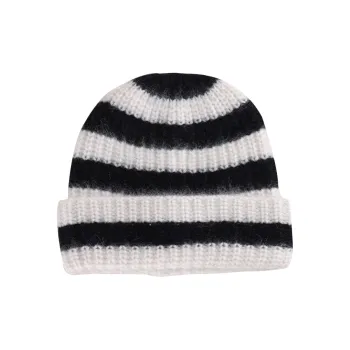 Lagur 100% Cashmere Beanies Unisex Black White/Coffee White/Light Gray White
