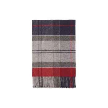 BARBOUR Lambswool Knit Scarves Men's Gray