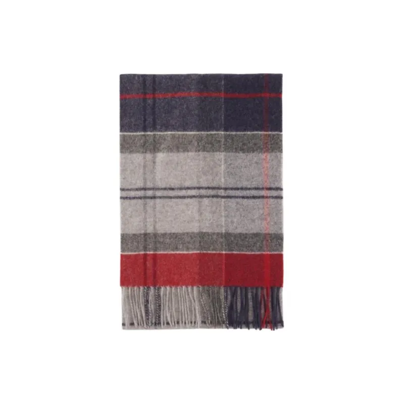 BARBOUR Lambswool Knit Scarves Men's Gray-0