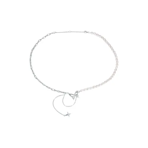 Heart To Heart Freshwater Pearl Necklaces Women's Silver