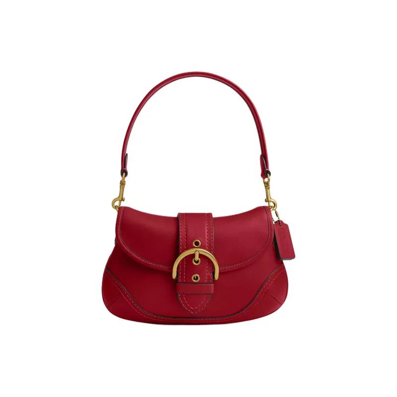 COACH Soho Recycled Leather Shoulder Bag Tubas Women's Brass & Rubies-0