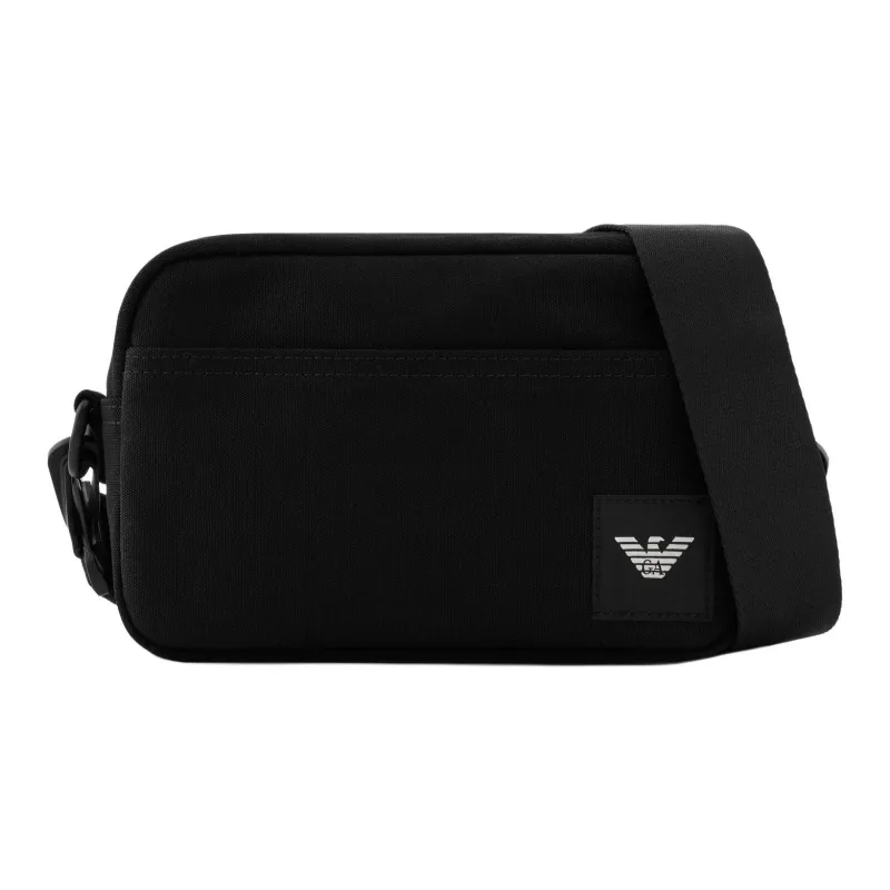 EMPORIO ARMANI Cotton Shoulder Bag, Crossbody Bag Men's Black-0