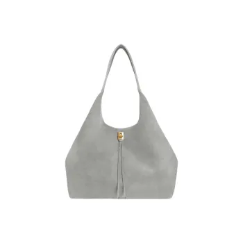REBECCA MINKOFF Suede Leather Tote Bag Shopping Bag Handbag Shoulder Bag Women's Gray