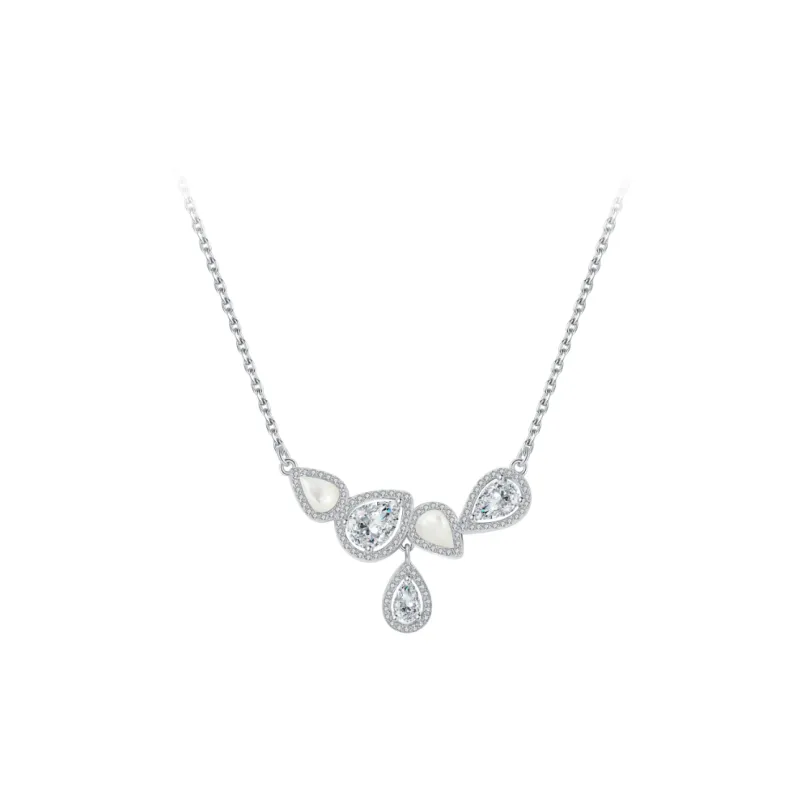 BABYBEI 925 Sterling Silver Mother Of Pearl Necklaces Women's-0