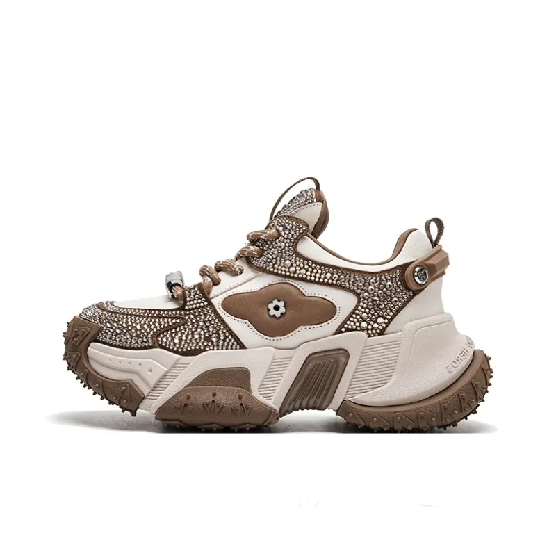 CHERYKALLY Cushioning Anti-Slip And Wear-Resistant Height Increasing Low-Top Chunky Sneakers Women's-10
