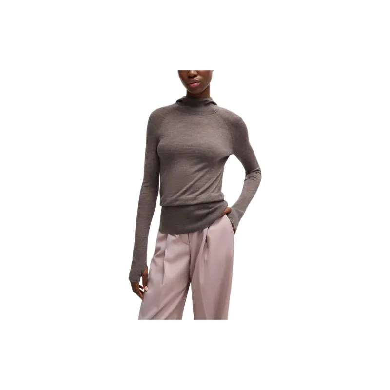 HUGO BOSS Virgin Wool Hooded Jumper-1