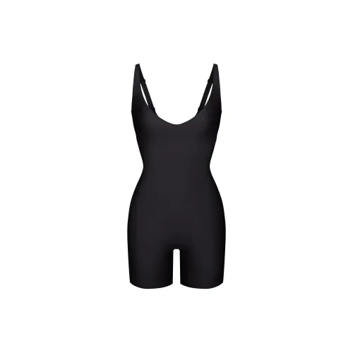 SKIMS FW24 BODY CORE SCULPT PLUNGE MID THIGH BODYSUIT Shapewear Women's ONYX/Onyx