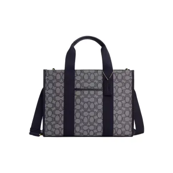 COACH Smith Jacquard Tote Bag Shopping Bag Crossbody One Shoulder Handbags Large Size Women's Midnight Navy