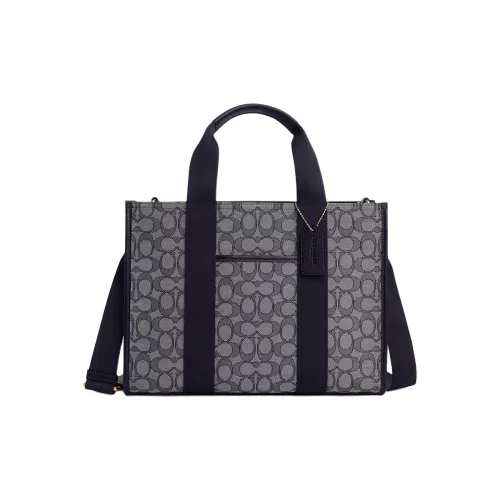 COACH Smith Jacquard Tote Bag Shopping Bag Crossbody One Shoulder Handbags Large Size Women's Midnight Navy