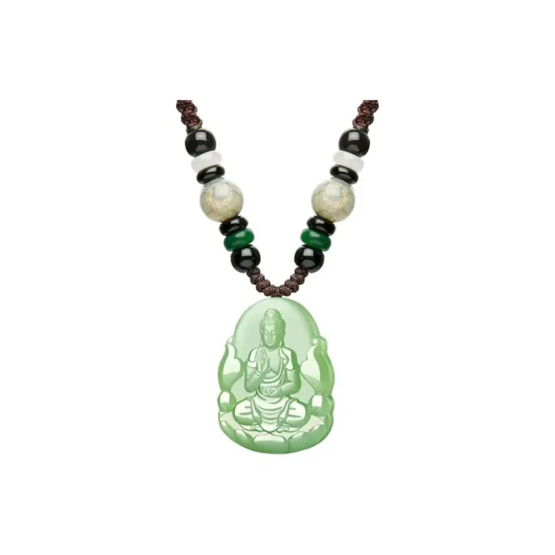 QIANCHANG Necklaces Green Jade Unisex-16