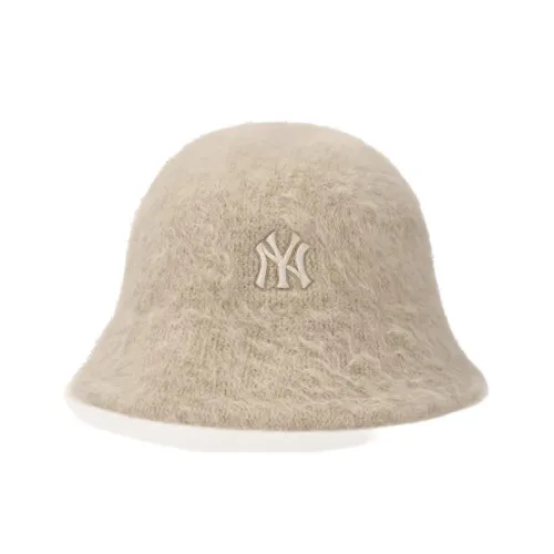 MLB Rabbit Fur Bucket Hats Unisex Light Beige