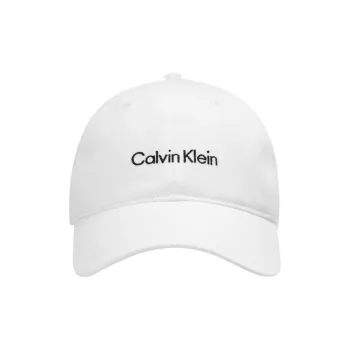 CALVIN KLEIN Cotton Baseball Caps Unisex Moon White