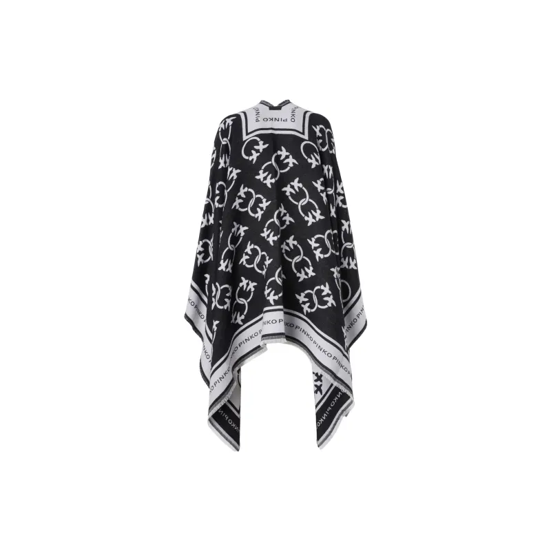 PINKO Acrylic Wool Viscose Shawls Women's Black White-1