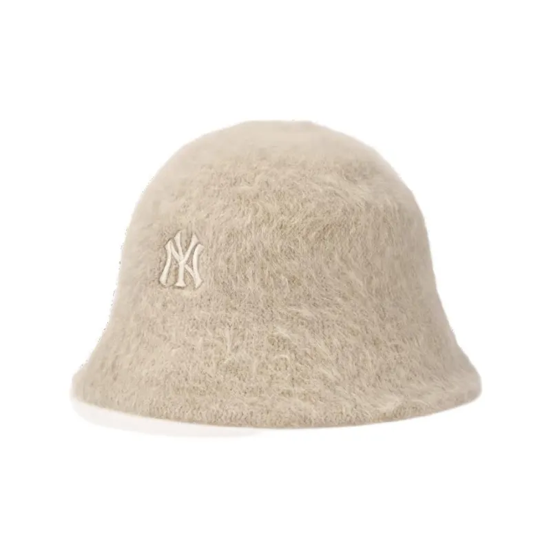 MLB Rabbit Fur Bucket Hats Unisex Light Beige-1