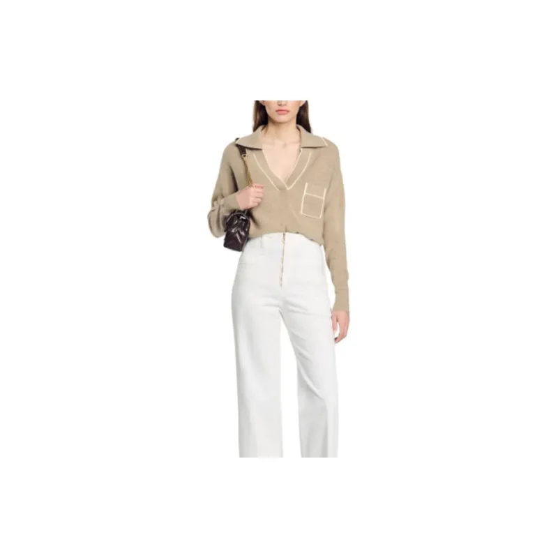 Sandro Contrasting trim Sweater-2