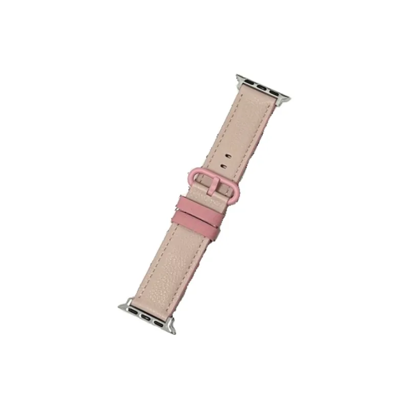 Warbler Dew Compatible With Apple Watch Apple Watch Band S9/S8/SE/7/6/5/4/3 Elliptical Buckle Multicolor Leather Strap-13