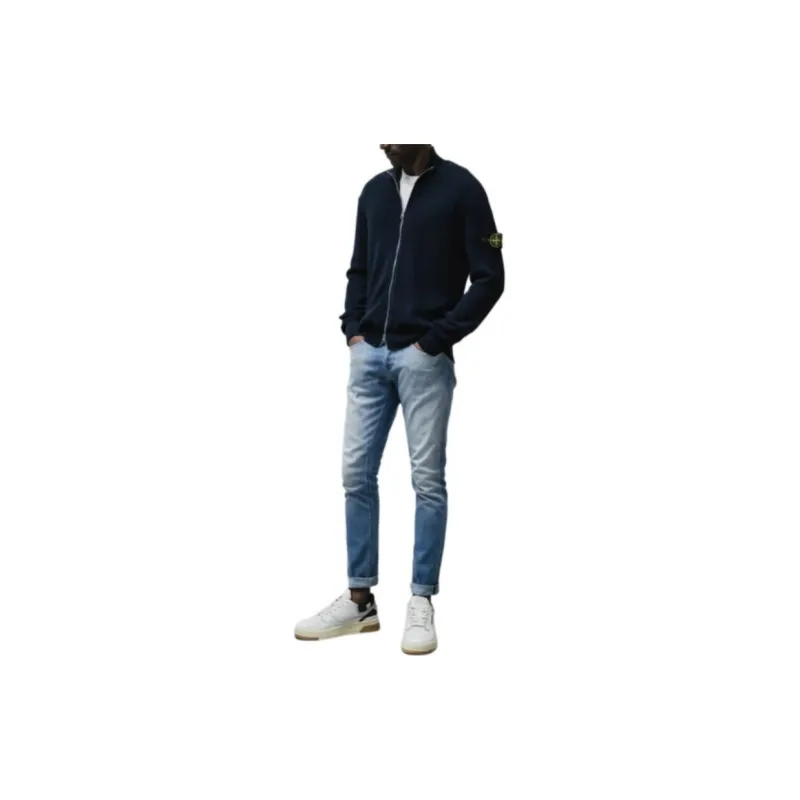 STONE ISLAND Compass badge Ribbed knit Cardigan-2