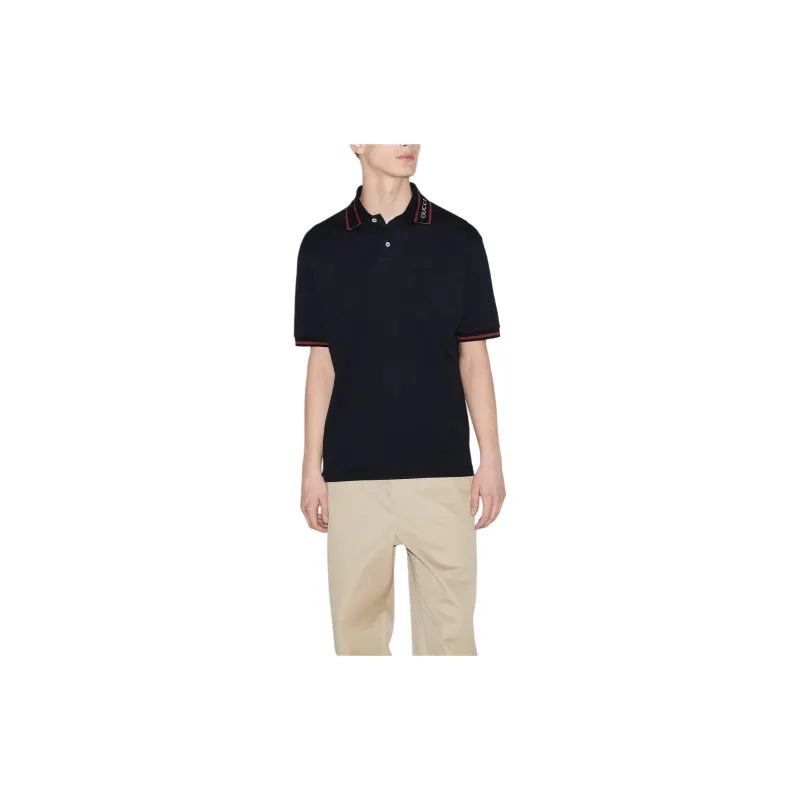 GUCCI Logo Detailed Polo Shirt-3