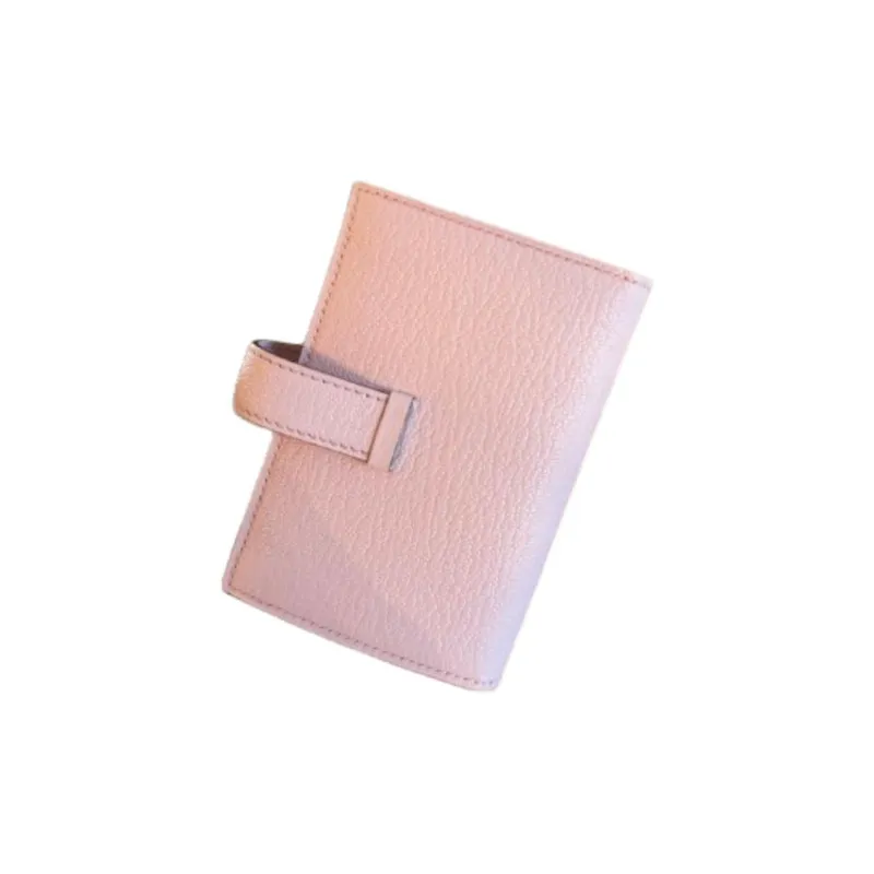 HERMES Bearn Mysore Goat Skin Wallet Mini Women's M7 Love Pink-5