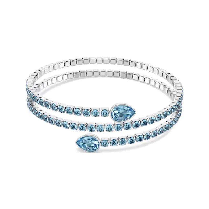 Swarovski Faux Crystal Bangles Women's Blue-1