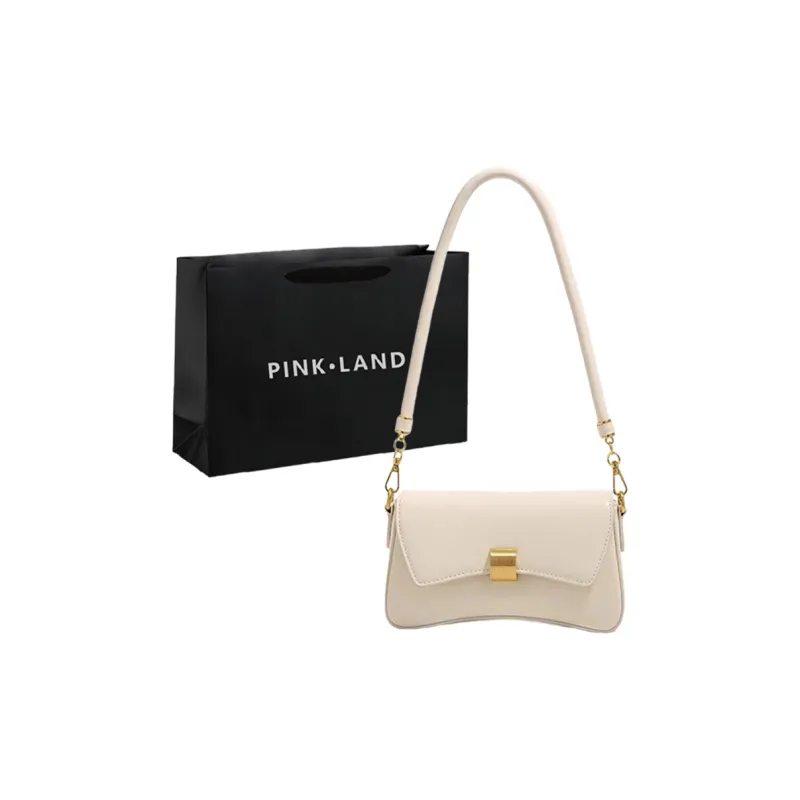 PINK·LAND PU Shoulder Bag Women's White/Black-0