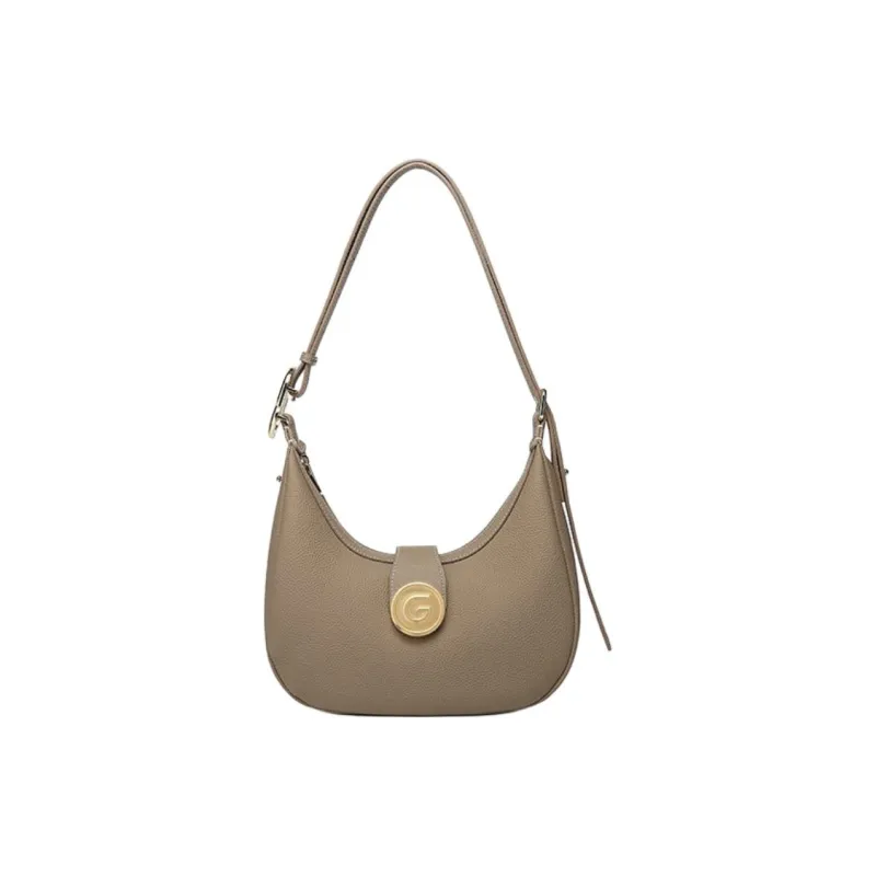 GELANNI Cow Leather Shoulder Bag Regular Women's Ecru/Black/Brown-8