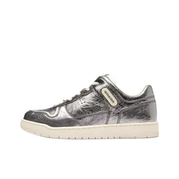 COACH C201 Low Top Skateboard Shoes Women's Silver